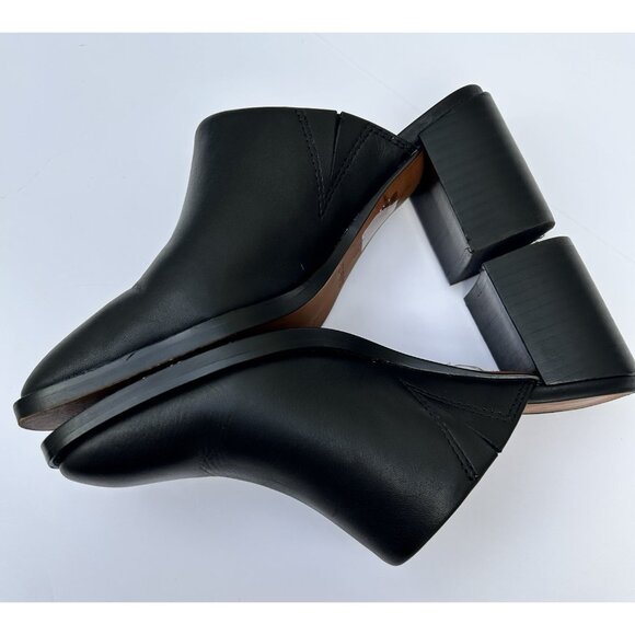 Madewell The Macarro Mule True Black Leather Heeled Slides Womens Size 6 Slip-on - Picture 5 of 11